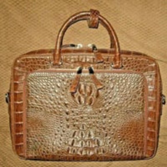 ❤️NEW Handmade Genuine CROCODILE Leather Laptop Briefcase Business Vietnam $750 - Picture 2 of 11